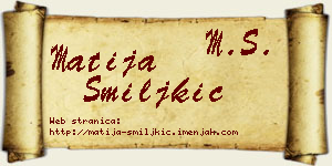 Matija Smiljkić vizit kartica